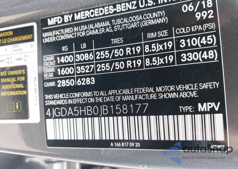 2018 Mercedes-Benz Gle 350 4Matic из США, поврежденный, VIN 4JGDA5HB0JB158177